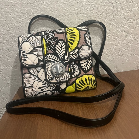 Vera Bradley Handbags - Vera Bradley Lime Green/Black small crossbody pocket in the back NWOT